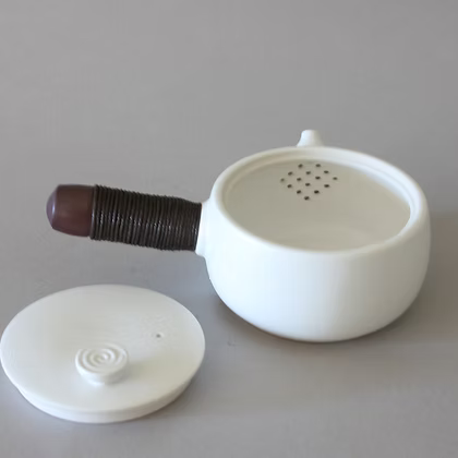 Tea Set - Kyusu  Side-Handle Ceramic Pot with Two Cups