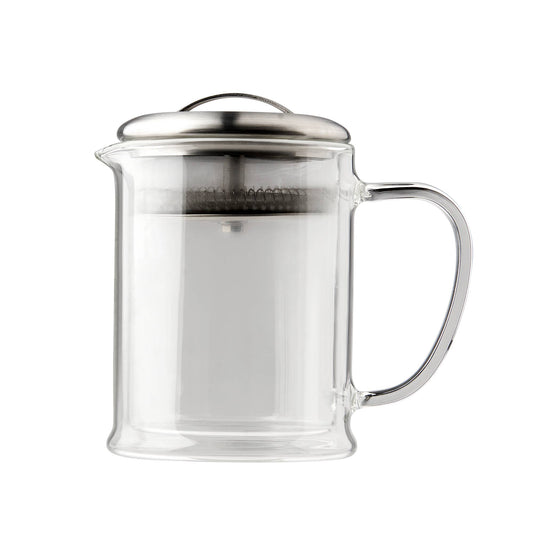 Teapot - Double Wall Glass  W/Strainer 15oz