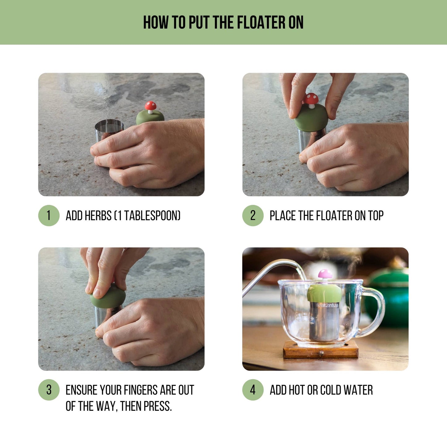 Tea Infuser - Floating Green Book