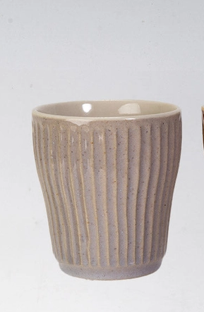 Tea Cup - Ribbed Stoneware 10oz