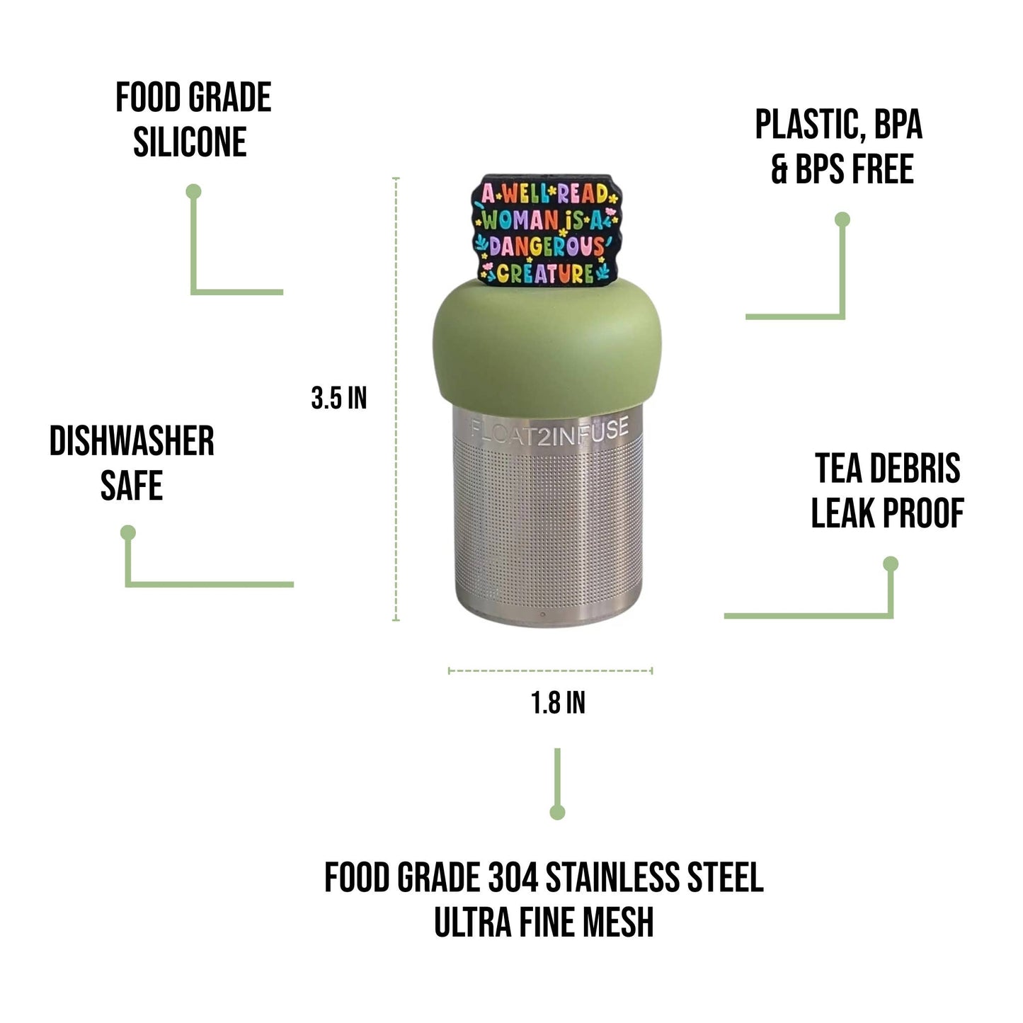 Tea Infuser - Floating Well Read Woman