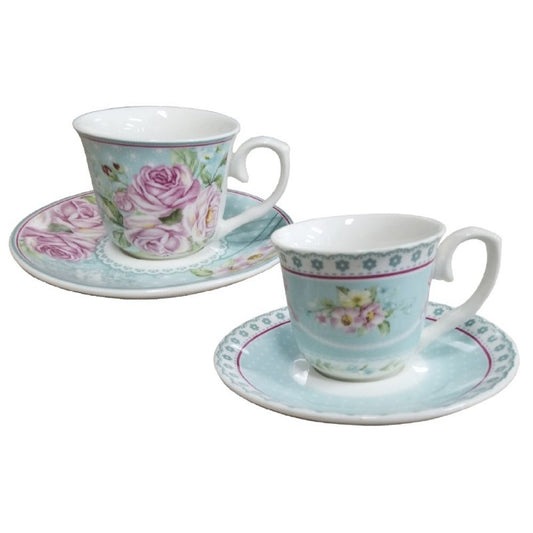Teacup and Saucer Set - Romantic Rose