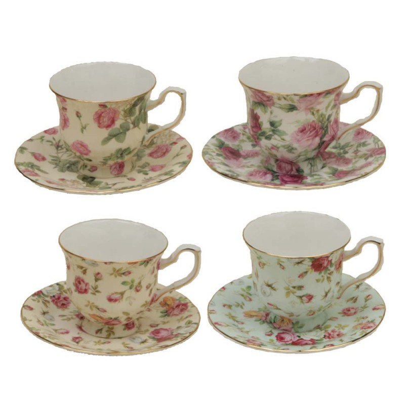 Tea Set - Rose Chintz Demi Cup & Saucer Set (Set of 4)