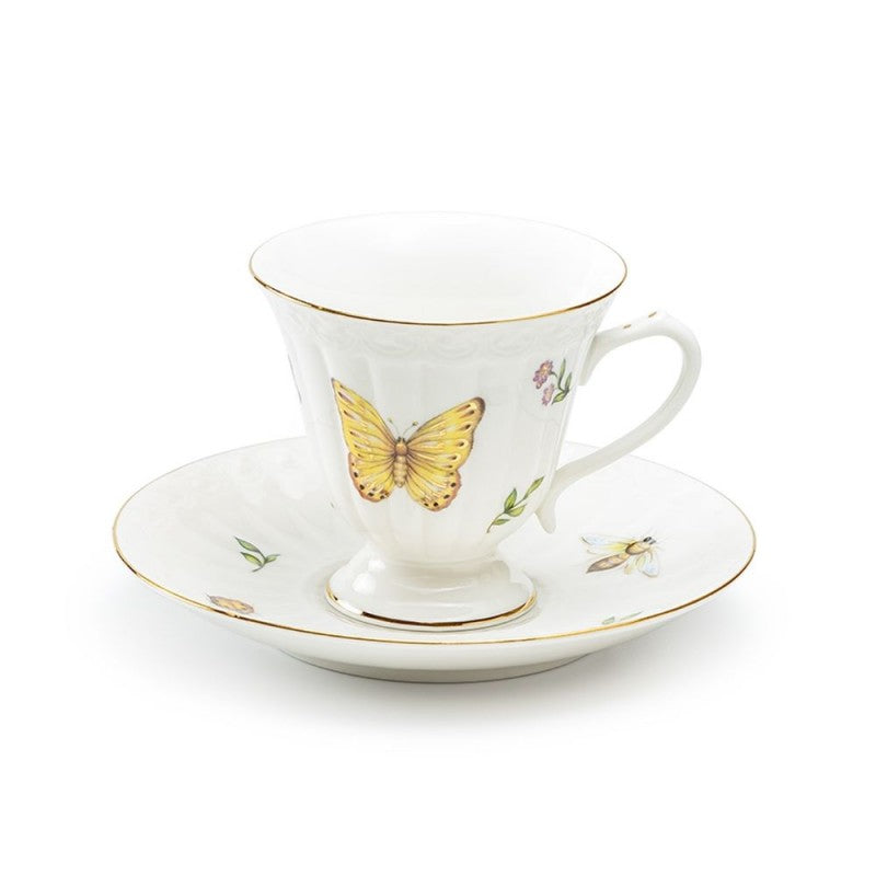 Teacup and Saucer Set - Dragonfly and Butterfly