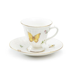 Teacup and Saucer Set - Dragonfly and Butterfly