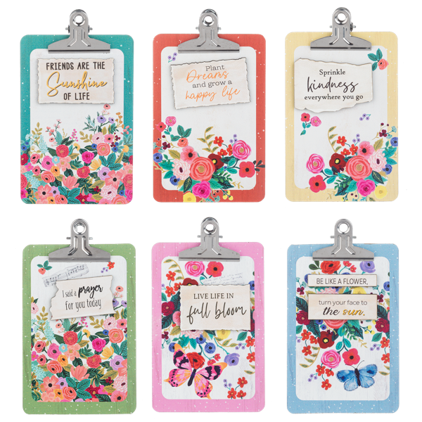 Decor - Blooming Encouragement Clipboard Plaques