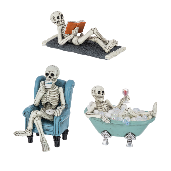 Decor - Lazy Bones Skeleton Figurines