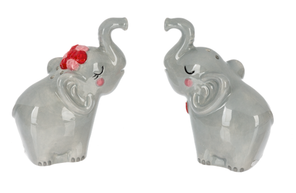 Salt and Pepper Shaker -  Sweetheart Elephants