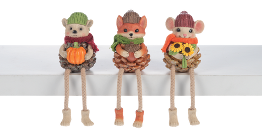 Shelf Sitter - Pinecone Woodland Friends