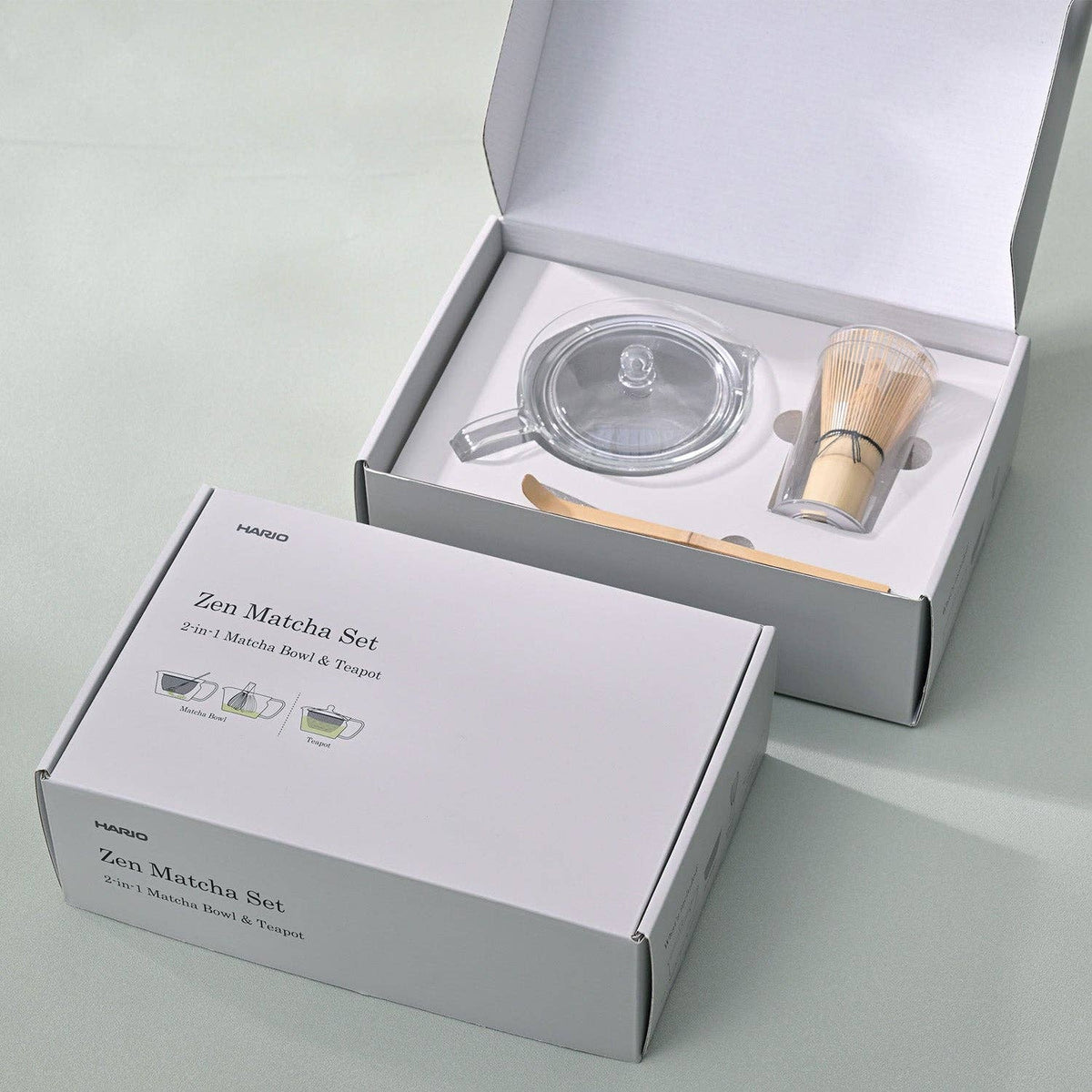Matcha Set - Zen Glass Teapot, Bamboo Whisk & Matcha Scoop