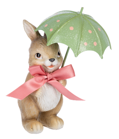Decor - Rabbit w/ Umbrella Figurine