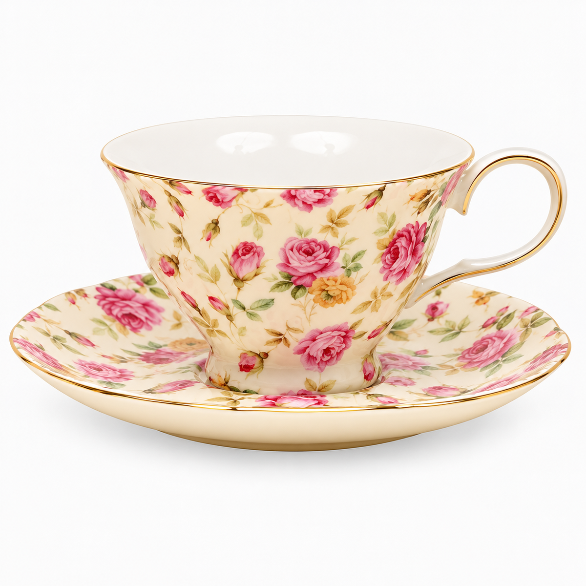Teacup and Saucer - Vintage Floral