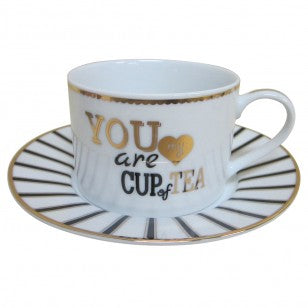 Tea Cup and Saucer Set - You Are My Cup Of Tea (8oz)