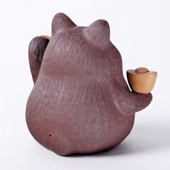 Tea Pet-Purple Clay Lucky Cat