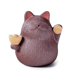 Tea Pet-Purple Clay Lucky Cat