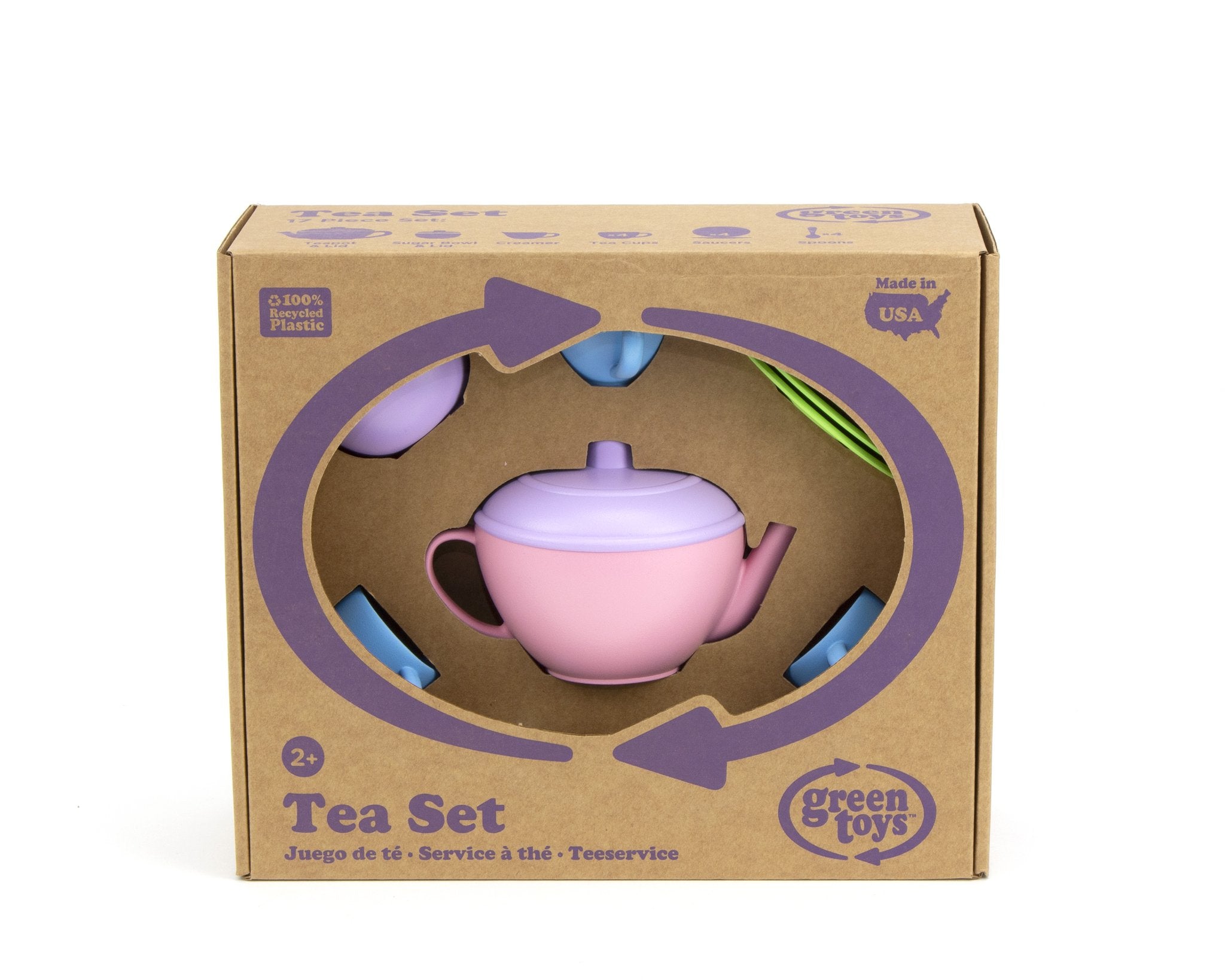 Green Toys Pink Tea Party Set – 17-Piece Kids Tea Set – Point Loma Tea