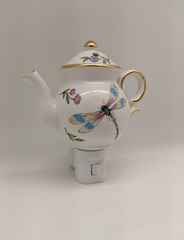 Night Light -Porcelain 14K Dragonfly Teapot - 4"